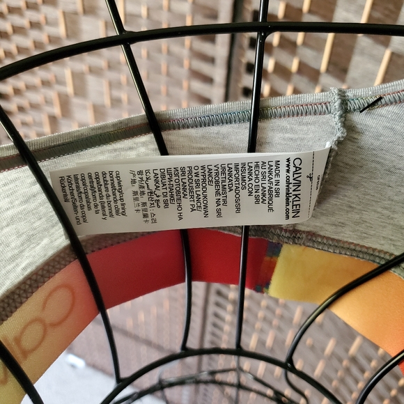 Calvin Klein Unlined Bralette Gray Rainbow Band - Picture 7 of 7